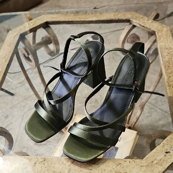 Asos Olive Green Strappy Sandals Size 4 - Picture 2 of 9